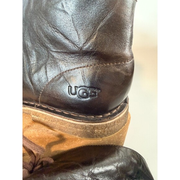 UGG Men\'s Size 10 Leighton Brown Leather Crepe Sole Lace Up Desert Boots 3275